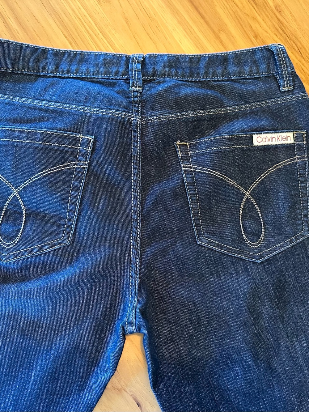 Calvin Klein Women’s Dark Blue Wide-leg Jeans - Picture 4 of 7